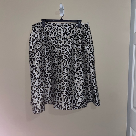 Crown & Ivy Leopard Cheetah Print Midi Skirt Size 18W Animal Print - Picture 2 of 6